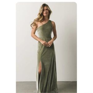 Baltic Born Olive One-Shoulder Maxi Dress